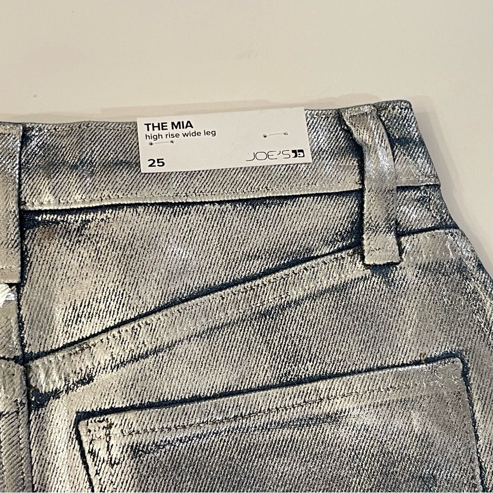 Joe's Jeans Metallic Blue Wide-Leg Flare Jeans - Picture 6 of 14